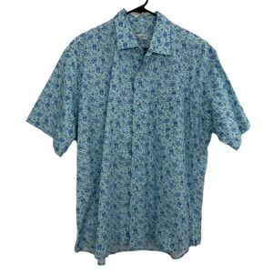 Peter Millar Shirt Mens XL Green Cowboy Cantina Short Sleeve Button Up Skulls